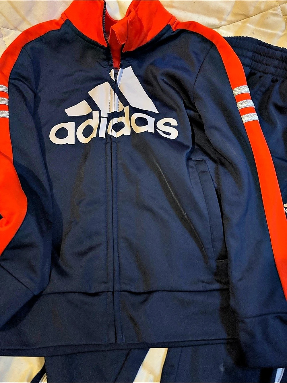 adidas Kids Blue & Red Track Set - Picture 2 of 3